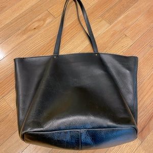 Madewell black leather tote, NWT